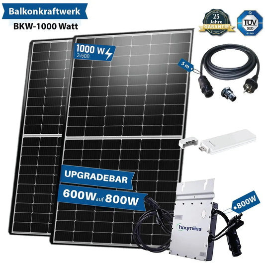 Balkonkraftwerk | Solar-PV BKW-Komplettset (1.000W)