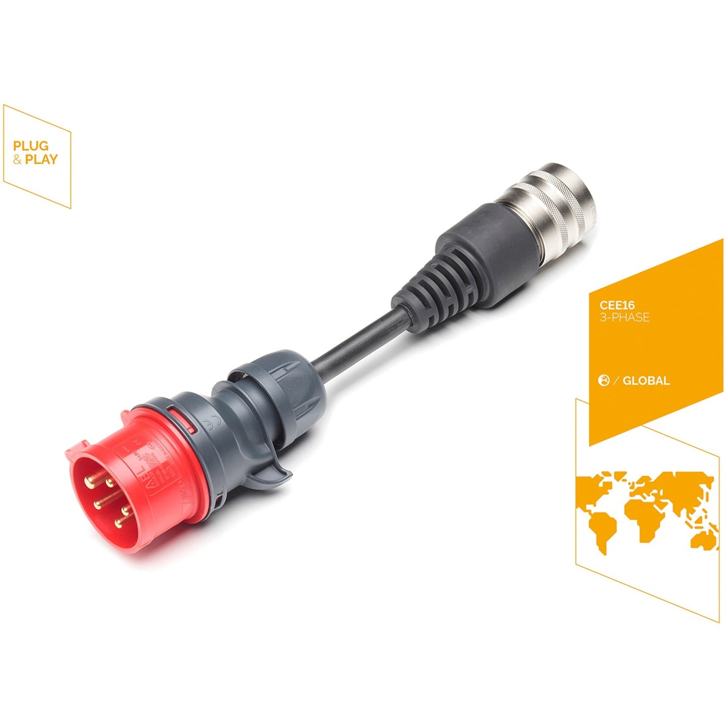Ladekabel | Adapter Juice Booster auf Industriesteckdose CEE16A/400V rot (3-phasig)